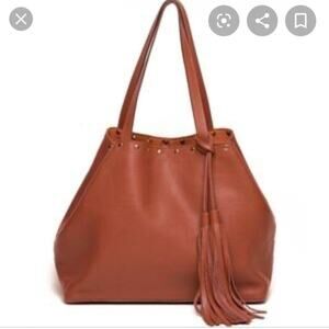 NWT Laggo Remy British Tan Leather Studded Tote